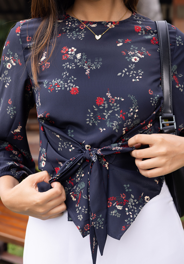 CAMILA BLUE LONG SLEEVE BLOUSE